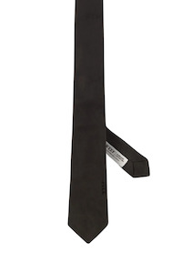 Mens: No.1 Skinny Tie Matte Black Leather