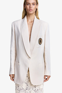 Shawl Collar Oversized Blazer Bone