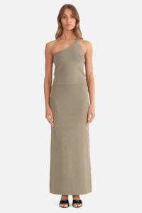 Evie Luxe Assymetric Knit Tank Olive