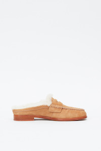 Carter Mule Caramel Suede Shearling