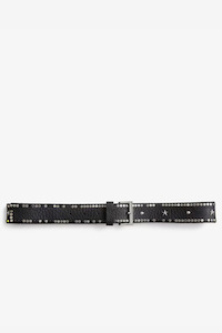 Zadig And Voltaire: Starlight Leather Belt Noir