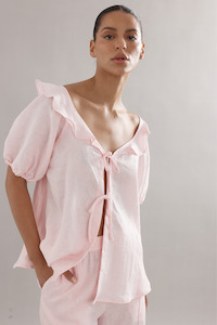 Caitlin Crisp: Little Darling Blouse Pink Linen