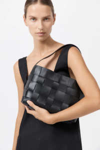 Bags: Woven Mini Tote Black