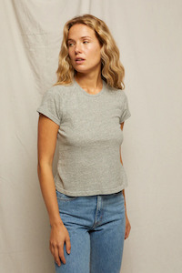 April Raglan Baby Tee Heather Grey