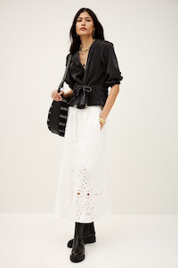 Blouses: Mlavina Wrap Top Blackstone