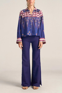 Blouses: Medusa Shirt Ikat Scarf