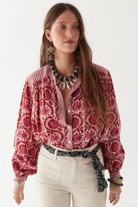 Leandra Blouse Flamingo Grooves