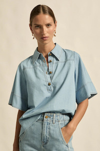 Blouses: Insinuate Top Light Chambray