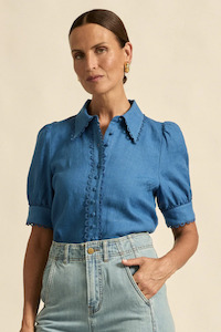 Blouses: Tether Top Shoreline