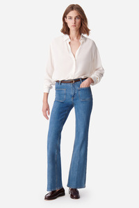 Bottoms: Dompay Flare Jeans Light Indigo