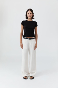 Bottoms: Fine Band Carter Trouser Off White