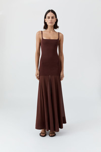 Sheer Silk Circle Hem Dress Liqueur