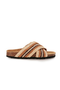 Footwear: Bask Slide Tan/Chocolate