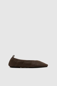 Footwear: Lattice Weave Ballet Flat Coffee