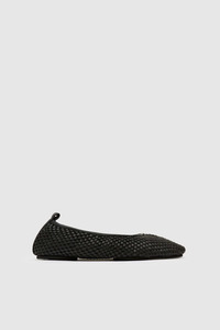 Footwear: Lattice Weave Ballet Flat Black