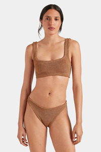 Swimwear: Xandra Bikini Metallic Cocoa