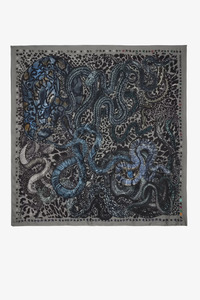 Zadig And Voltaire: Billie Snakes Scarf Medium Grey
