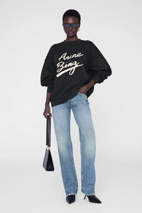 Anine Bing: Miles Sweatshirt Chenille Signature Black