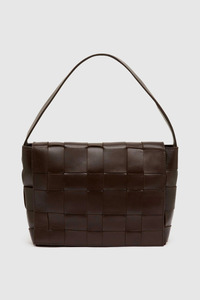 Bags: Woven Envelope Mini Tote Chocolate