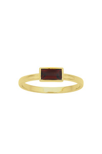 Mon Petite Stacking Ring Gold Baguette Garnet