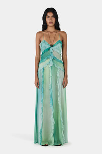 Dresses: Laila Silk Maxi Dress Aura