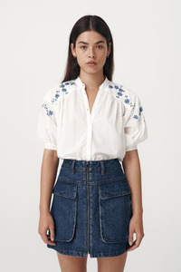 Tops: Cora Spring Blouse Cobalt Etoile