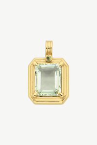 Accessories: Thea Charm Gold Green Amethyst