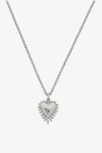 Accessories: Mini Heart Ray Necklace Sterling Silver