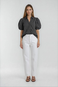 Bec Puff Sleeve Blouse Ink