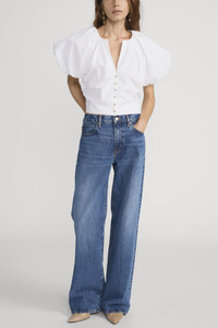 Frame: The Dramatic Sleeve Blouse White