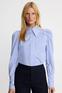 Smythe: Box Pleat Shirt Blue Oxford