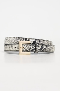Nicola Belt Black And White Snake