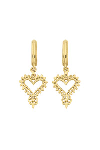 Mini Gypsy Heart Earrings 22k Gold Vermeil