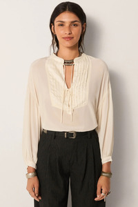 Giovanni Blouse Tuxedo Pearl
