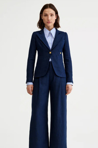 Linen Duchess Blazer Navy
