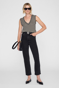 Lowen Sweater Black And Ivory Stripe
