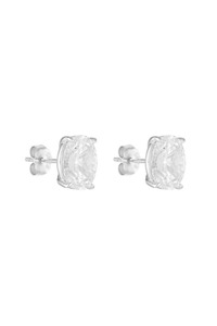 Oval Studs 2CT Silver