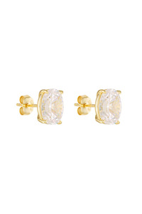 Oval Studs 2CT Gold