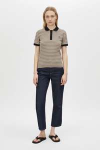 Platinum Short Sleeve Shirt Oat Stripe