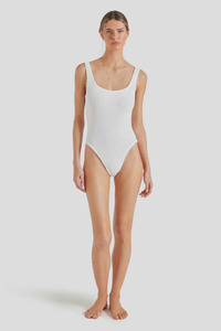 Swimwear: Square Neck Swim White