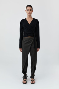 Knitwear: Cashmere Wrap Cardigan Black