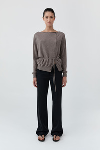 Knitwear: Cashmere Asymm Cardigan Vapor