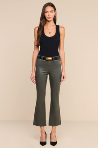Denim: Kendra Coated Cropped Jean Ash Olive