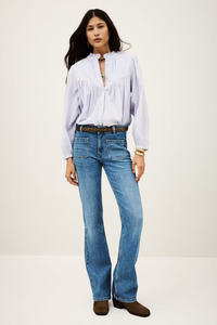 Denim: Ross Mid Rise Jeans Used Light Blue
