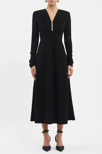 Dresses: Tallon Long Sleeve Midi Dress Black