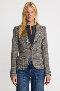 Patch Pocket One Button Blazer Classic Glen Check