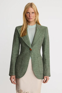 Patch Pocket Birkin Blazer Sage Herringbone