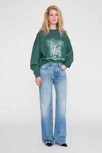 New: Miles Sweatshirt Leopard Deep Emerald