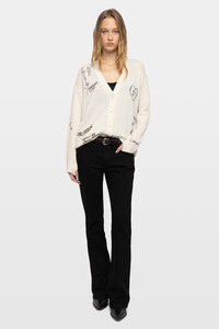 Knitwear: Mirkaz Cashmere Cardigan Ecru