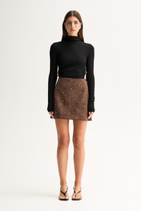 Avenue Mini Skirt Mocha